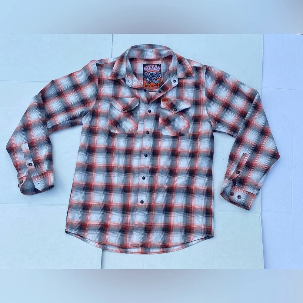 DIXXON MenPlaid Button Down Shirt - Red, Black, White - Picture 2 of 16